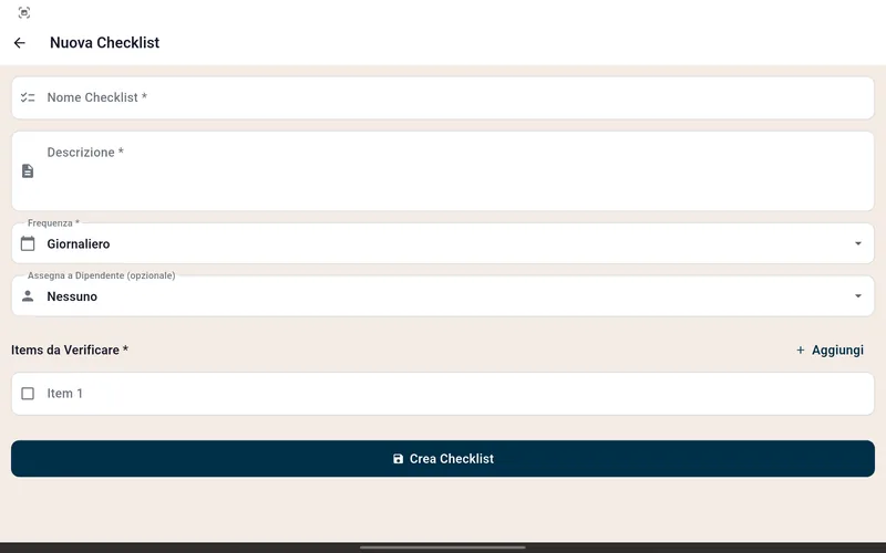 Checklist HACCP nel software SimpleHACCP