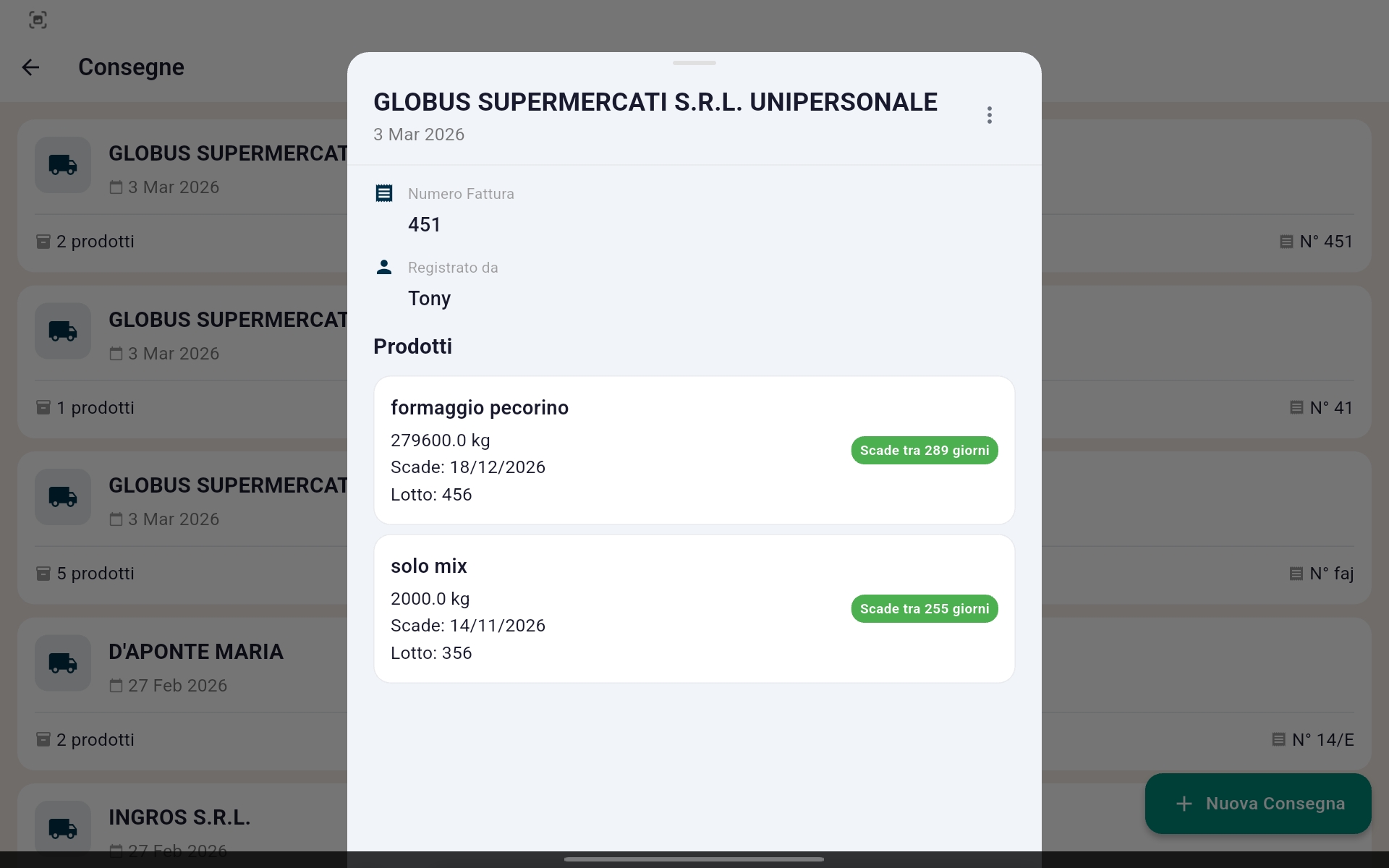 Ricevute di Consegna